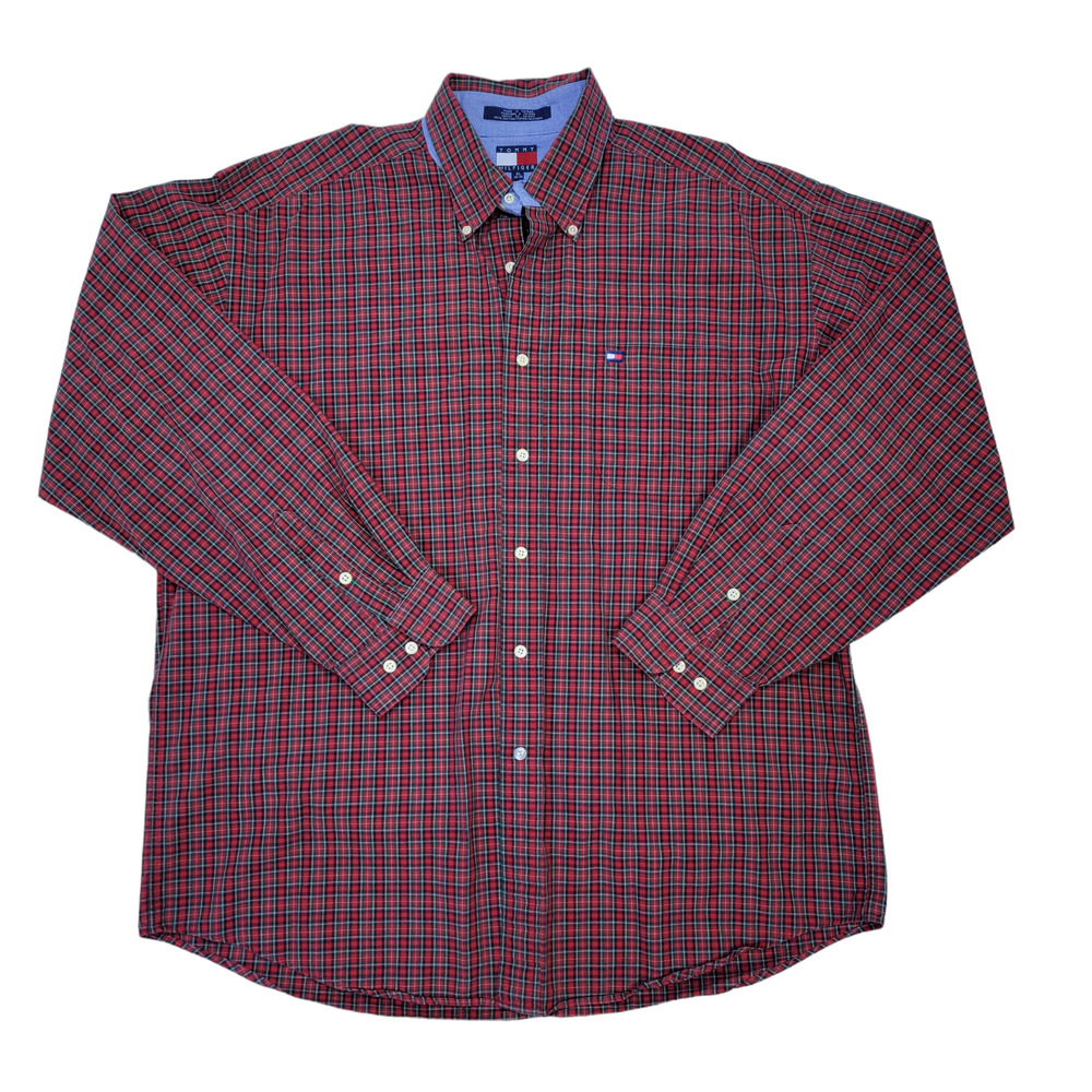 Vintage/Y2K Tommy Hilfiger Crest Plaid Button-Up Shirt, XL